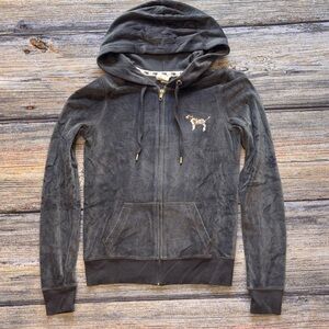 Victoria's Secret Pink Velvet Gray Hoodie